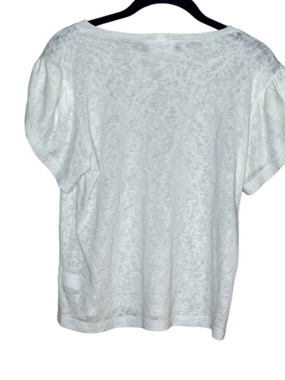 LNA Semi‑Sheer Burnout Leopard Knit Short Sleeve Casual Top - Picture 2 of 2